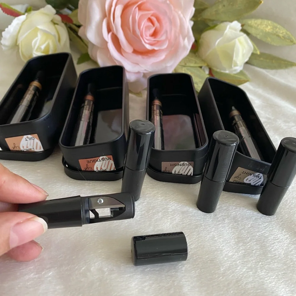 NUDESTIX 4 EYESHADOW PENCIL WITH SHARPENERS COLORS TWILIGHT,GILT,BURNISH,RUSTIQU